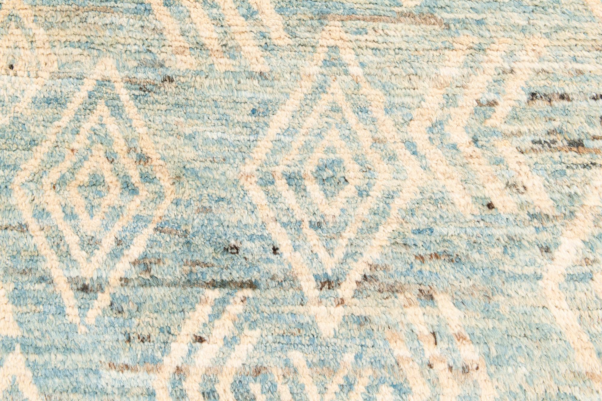 4' 5 x 13' 3 Hand Knotted Moroccan Wool Runner Rug