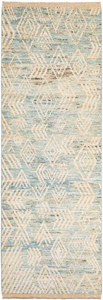 4' 5 x 13' 3 Hand Knotted Moroccan Wool Runner Rug