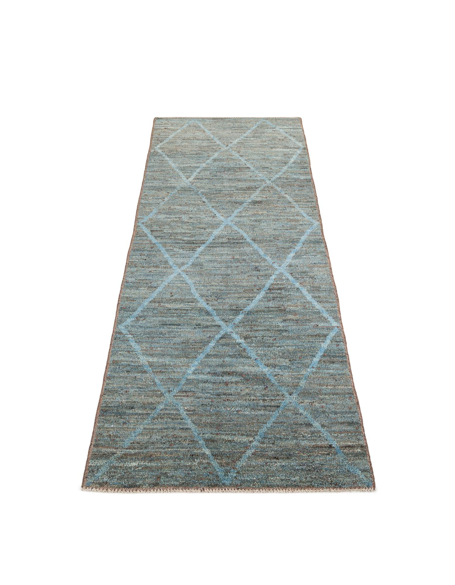 5' 3 x 13' 10 Hand Knotted Moroccan Wool Runner Rug