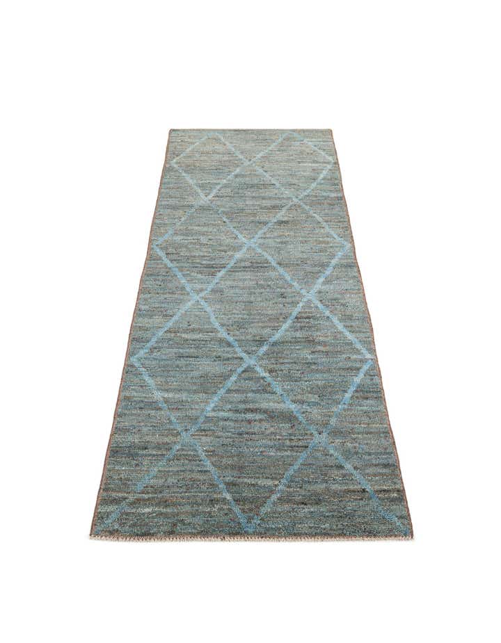 5' 3 x 13' 10 Hand Knotted Moroccan Wool Runner Rug