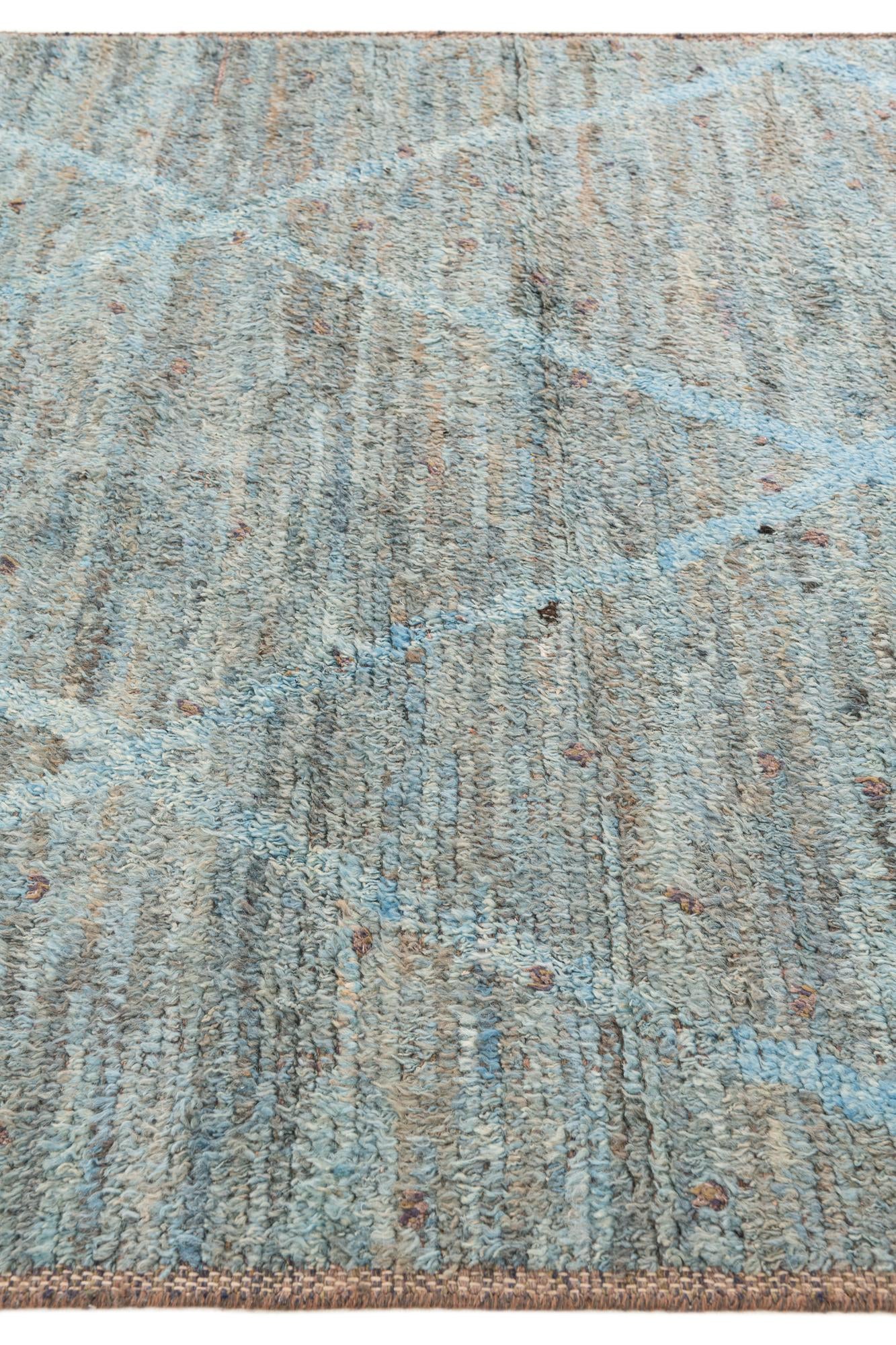 5' 3 x 13' 10 Hand Knotted Moroccan Wool Runner Rug