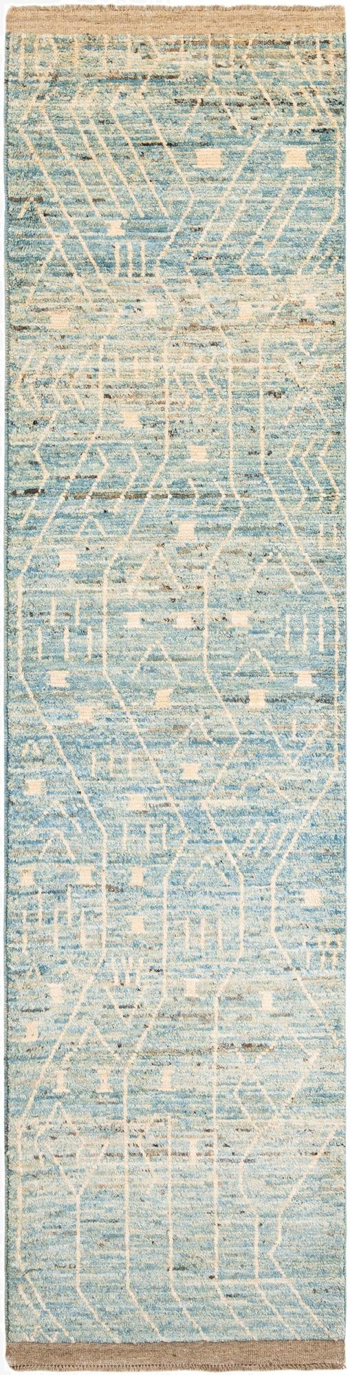 3' 3 x 13' 3 Hand Knotted Moroccan Wool Runner Rug