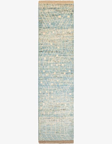 3' 3 x 13' 3 Hand Knotted Moroccan Wool Runner Rug