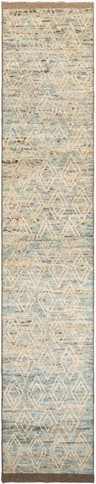 3' 1 x 16'  Hand Knotted Moroccan Wool Runner Rug