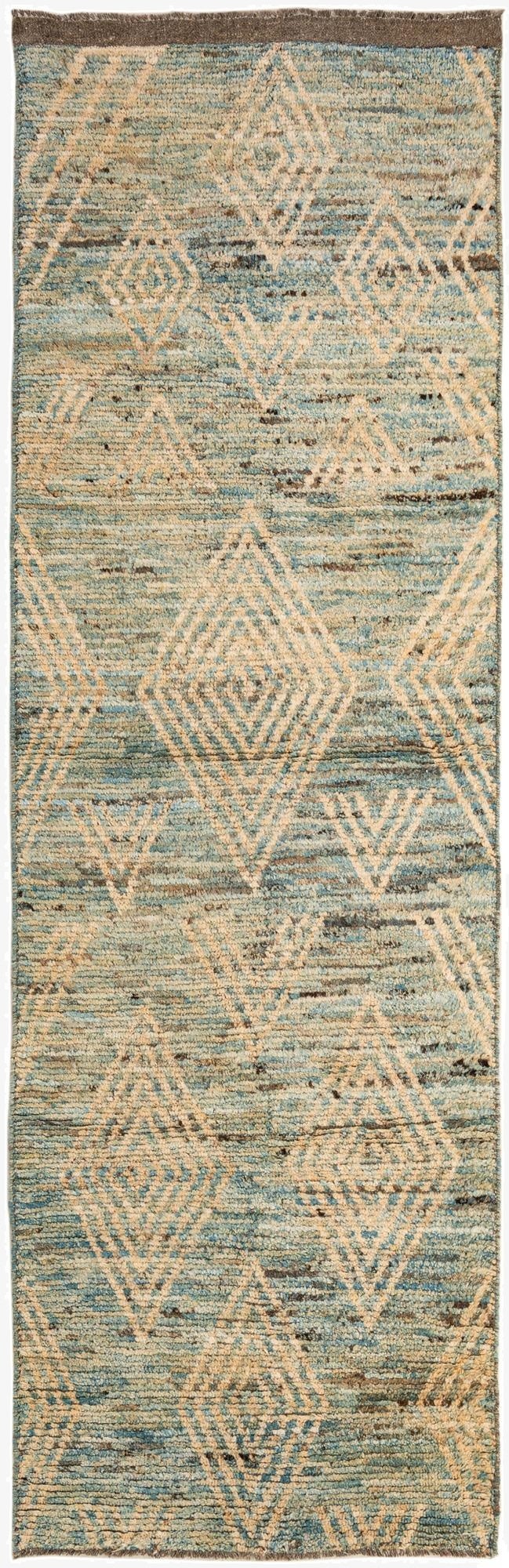 3' 4 x 10' 8  Hand Knotted Moroccan Wool Runner Rug