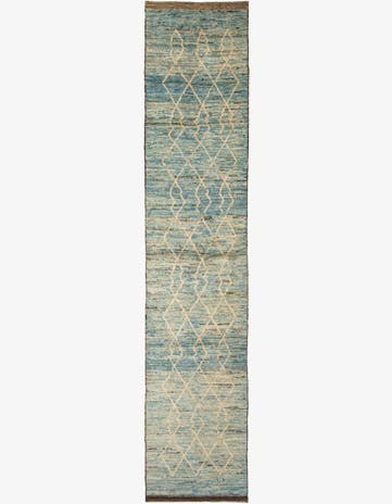 3' 3 x 16' Hand Knotted Moroccan Wool Runner Rug