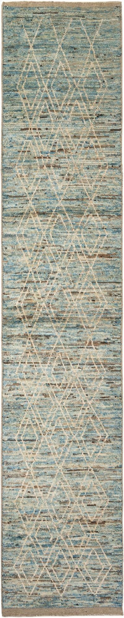 3' 2 x 16' 4  Hand Knotted Moroccan Wool Runner Rug