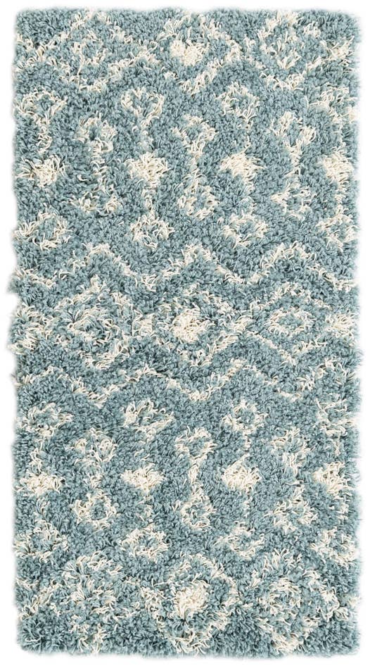 Detail image of 2' x 3' 10 Moroccan Trellis Shag Runner Rug