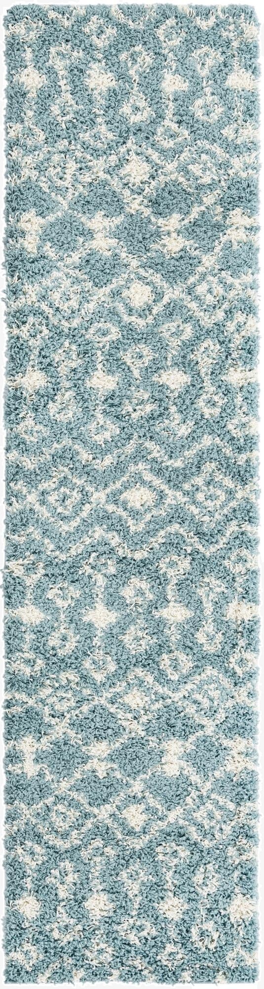 62cm x 245cm Moroccan Trellis Shag Runner Rug