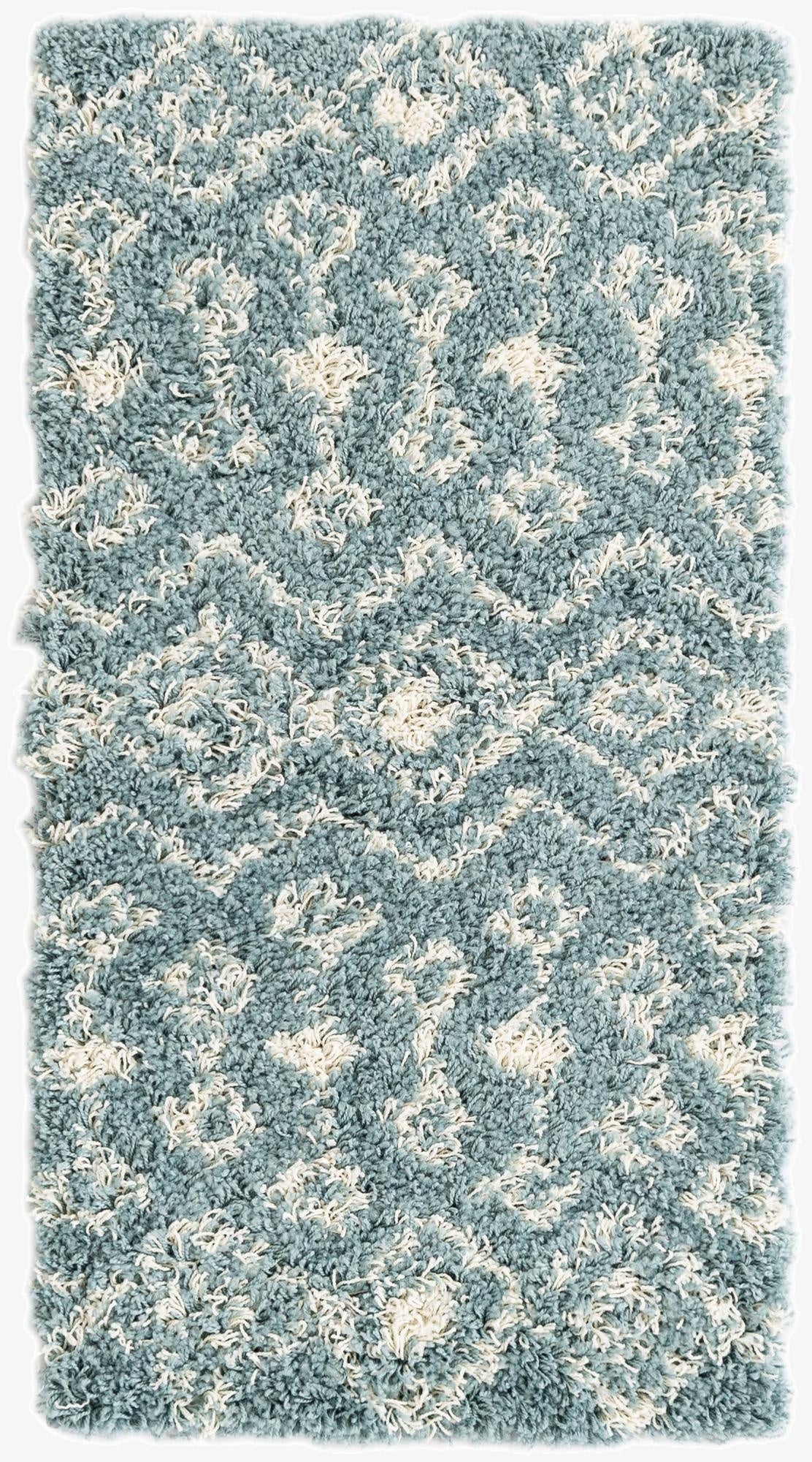60cm x 117cm Moroccan Trellis Shag Runner Rug