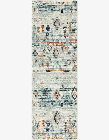 Light Blue Morocco Runner Rug
