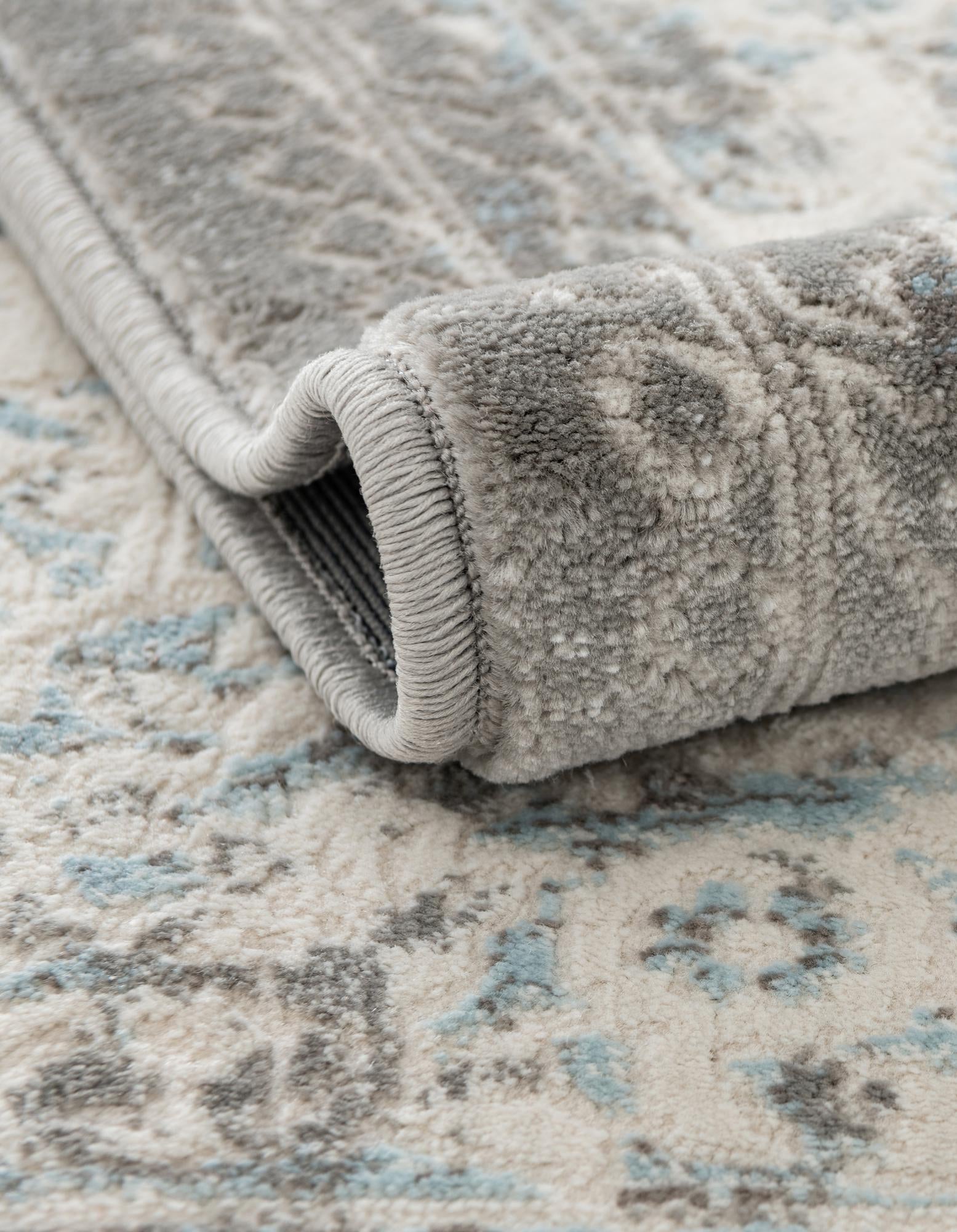 Light Blue 80cm x 365cm New Vintage Runner Rug Rugs UK