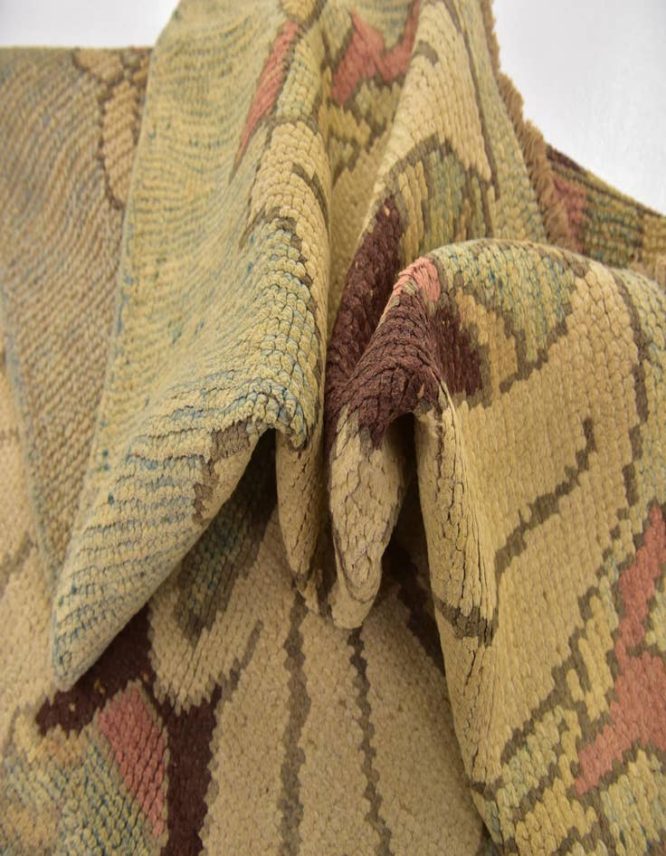 Detail image of 4' 3 x 10' 8 Hand Knotted Oushak Wool Runner Rug