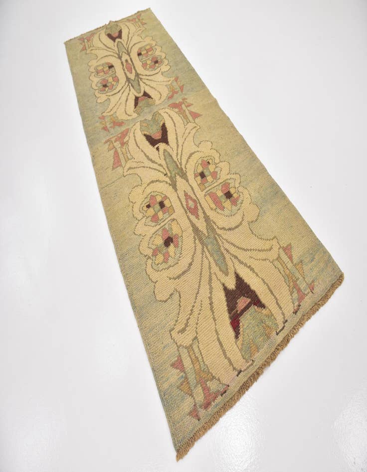 Detail image of 4' 3 x 10' 8 Hand Knotted Oushak Wool Runner Rug