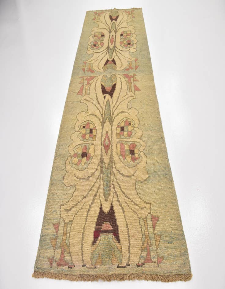 Detail image of 4' 3 x 10' 8 Hand Knotted Oushak Wool Runner Rug