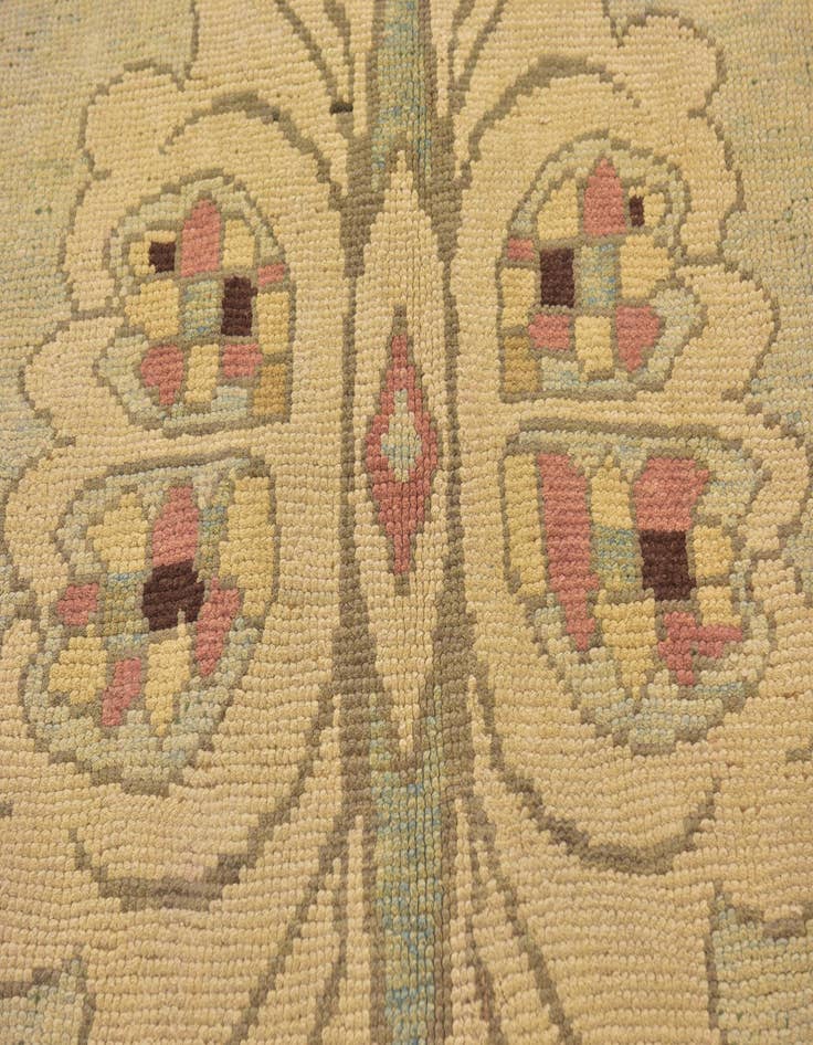 Detail image of 4' 3 x 10' 8 Hand Knotted Oushak Wool Runner Rug