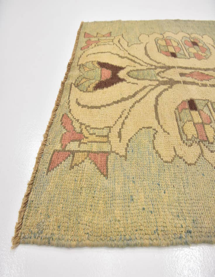 Detail image of 4' 3 x 10' 8 Hand Knotted Oushak Wool Runner Rug