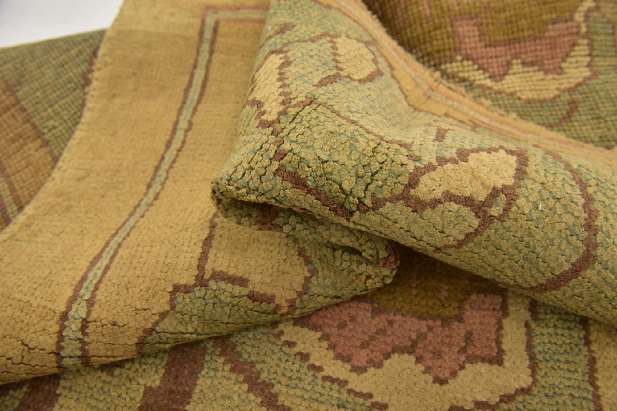 4' 3 x 7' Hand Knotted Oushak Wool Runner Rug
