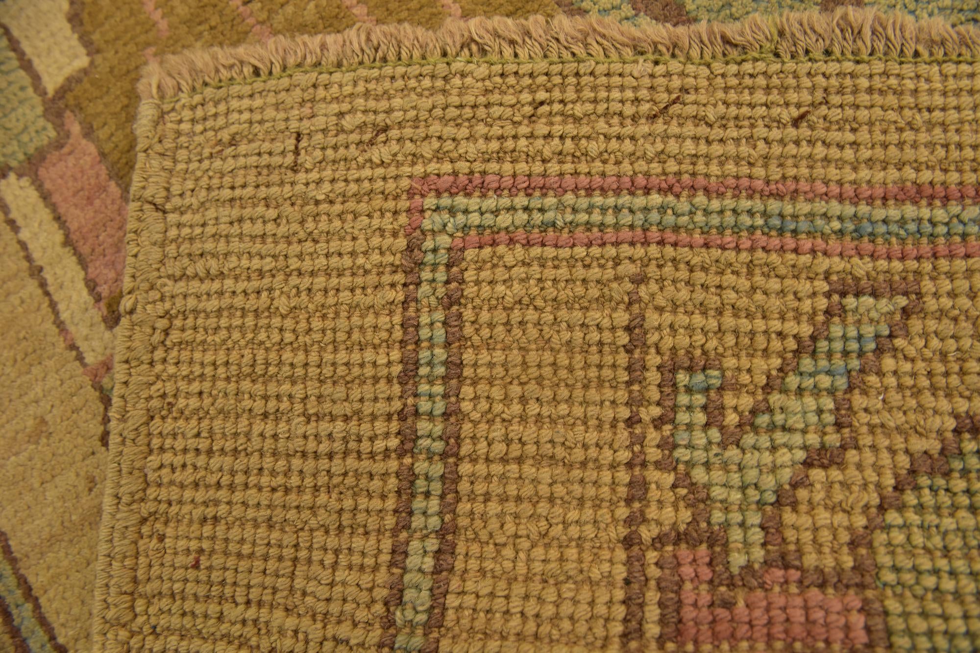 4' 3 x 7' Hand Knotted Oushak Wool Runner Rug