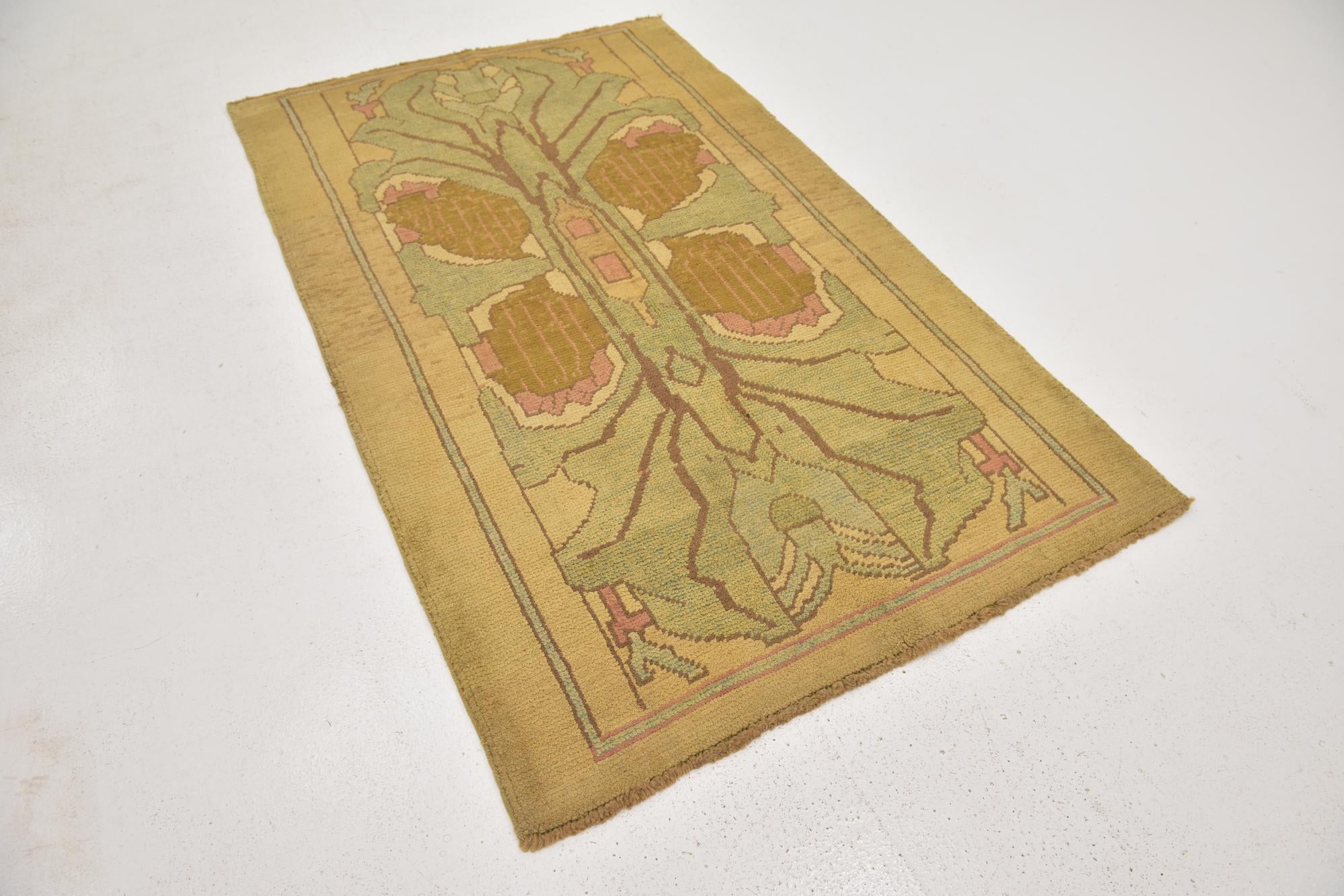 4' 3 x 7' Hand Knotted Oushak Wool Runner Rug