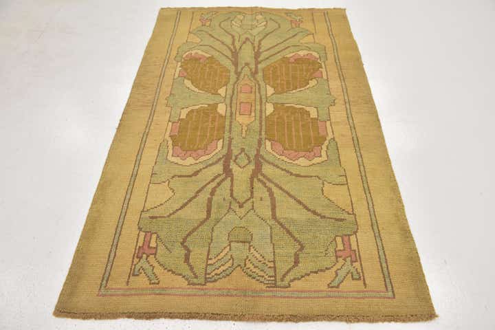 4' 3 x 7' Hand Knotted Oushak Wool Runner Rug