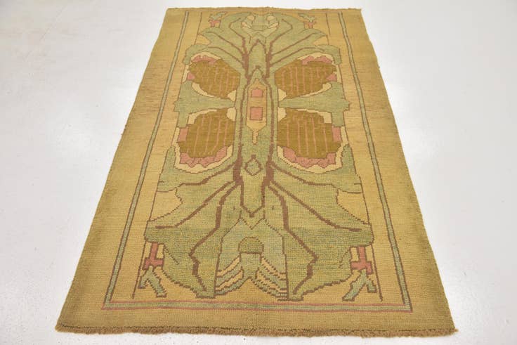 Detail image of 4' 3 x 7' Hand Knotted Oushak Wool Runner Rug