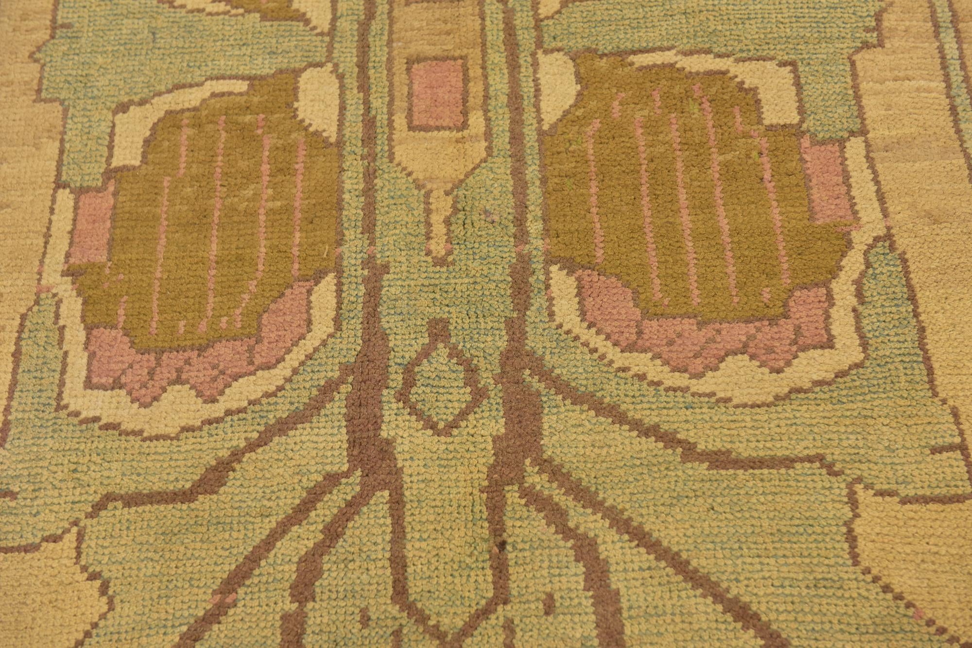 4' 3 x 7' Hand Knotted Oushak Wool Runner Rug