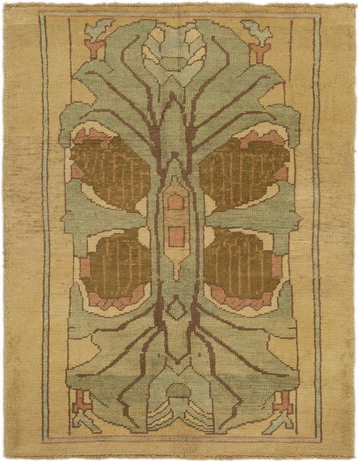Detail image of 4' 3 x 7' Hand Knotted Oushak Wool Runner Rug