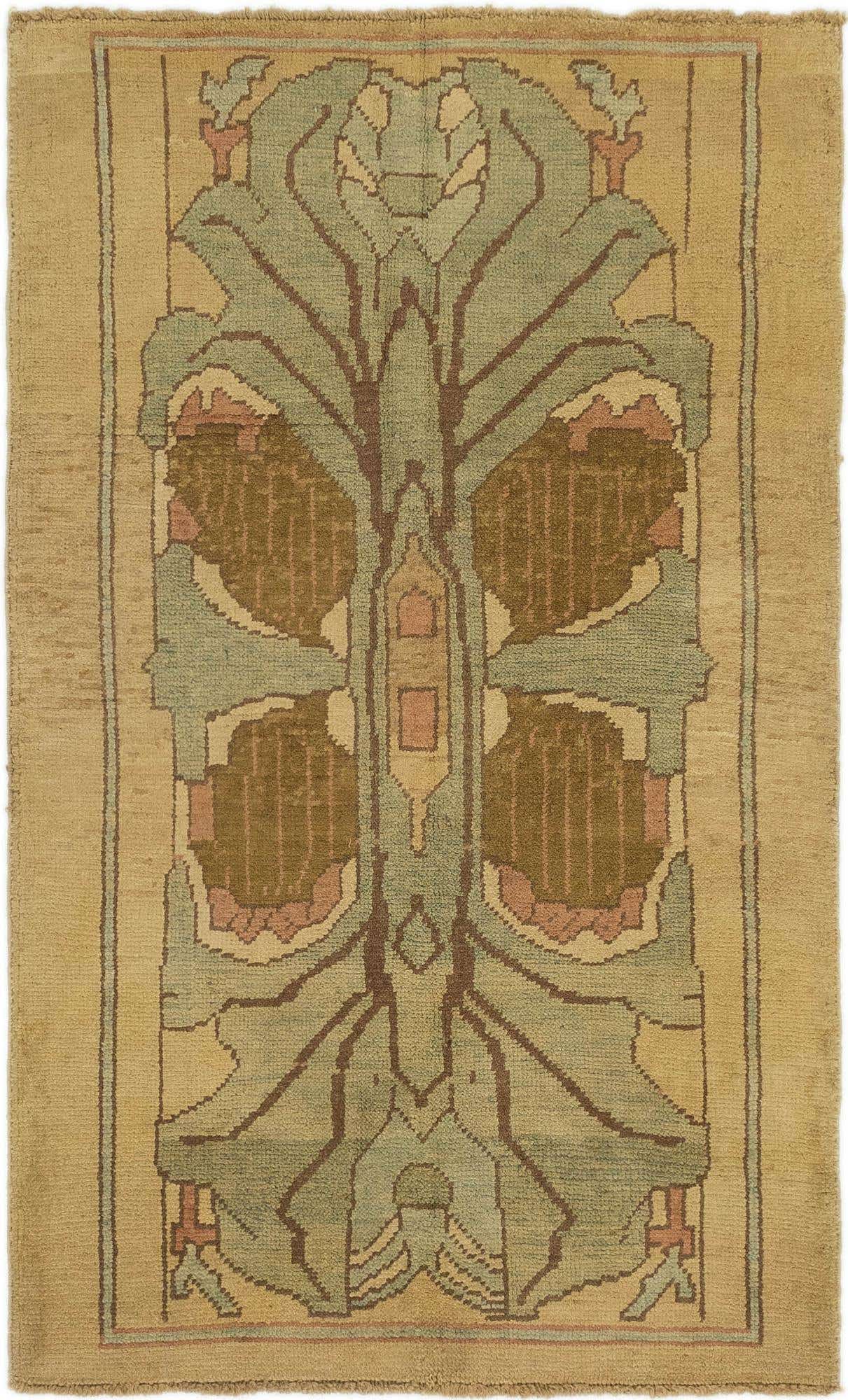 4' 3 x 7' Hand Knotted Oushak Wool Runner Rug