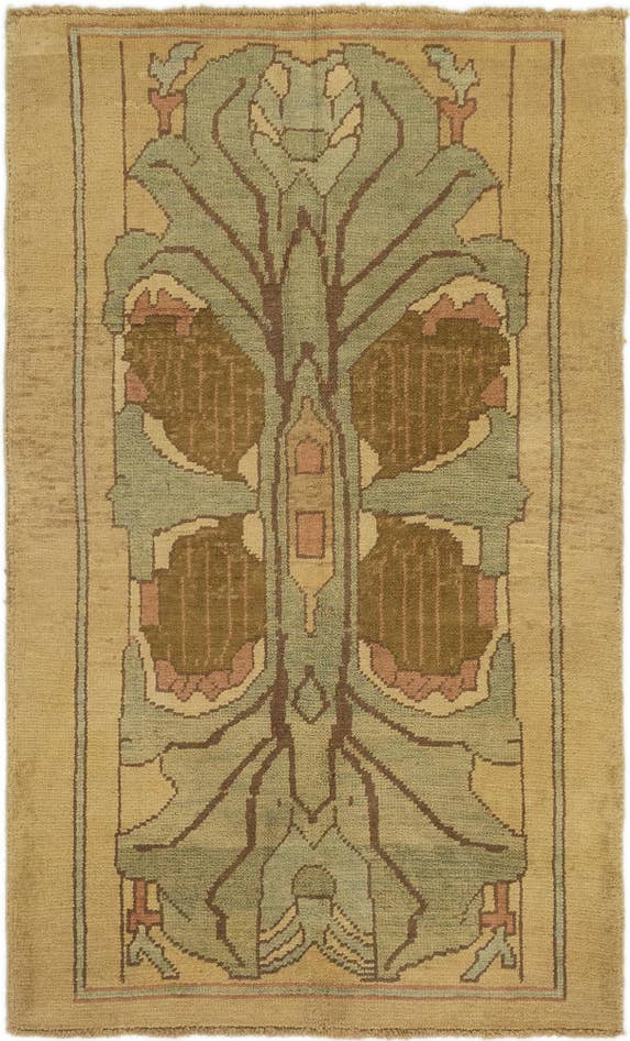 Detail image of 4' 3 x 7' Hand Knotted Oushak Wool Runner Rug