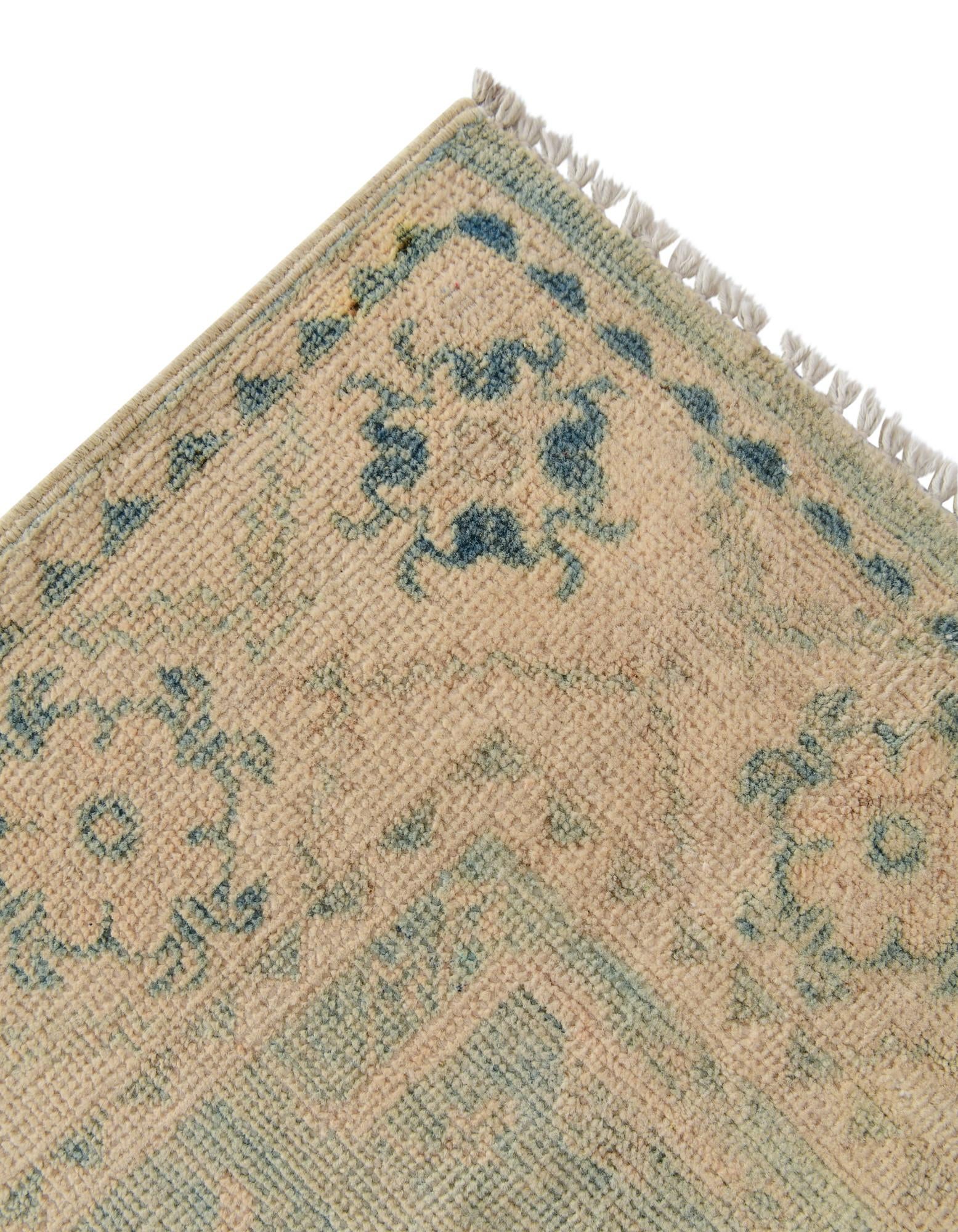 2' 9 x 8' 6 Hand Knotted Oushak Wool Runner Rug
