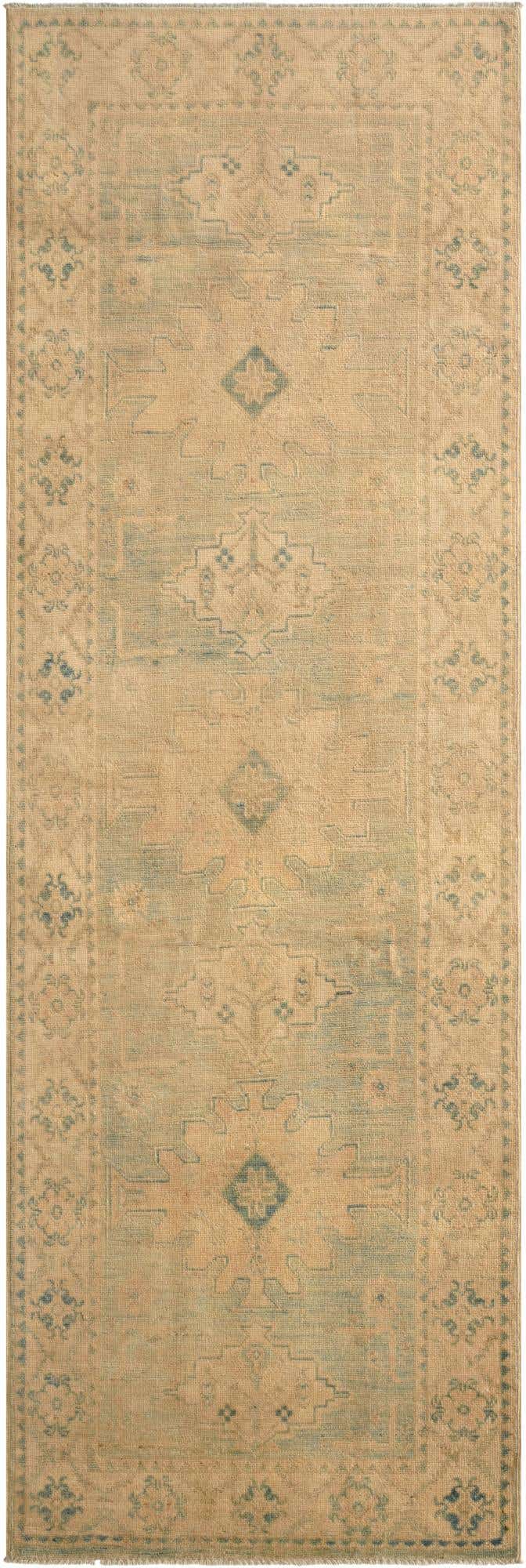 2' 9 x 8' 6 Hand Knotted Oushak Wool Runner Rug