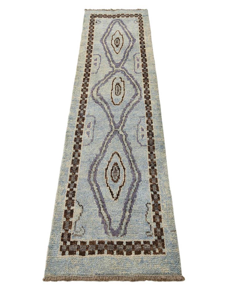 Detail image of 3' x 7' 9  Hand Knotted Oushak Wool Runner Rug