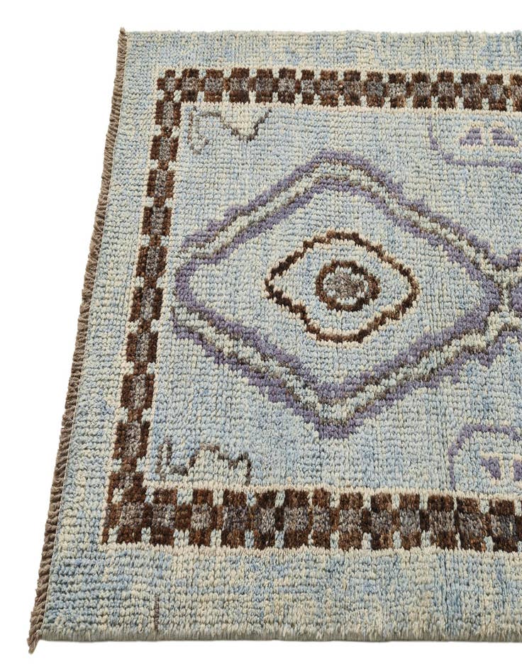 Detail image of 3' x 7' 9  Hand Knotted Oushak Wool Runner Rug