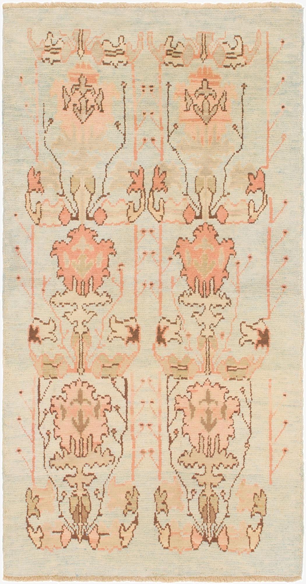 4' 4 x 8' 4  Hand Knotted Oushak Wool Runner Rug