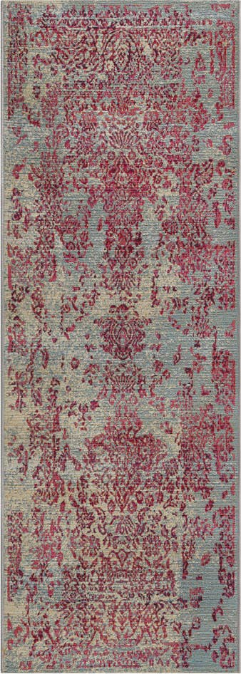 Detail image of 2' x 6' Easy-Clean Botanical Indoor / Outdoor Runner Rug