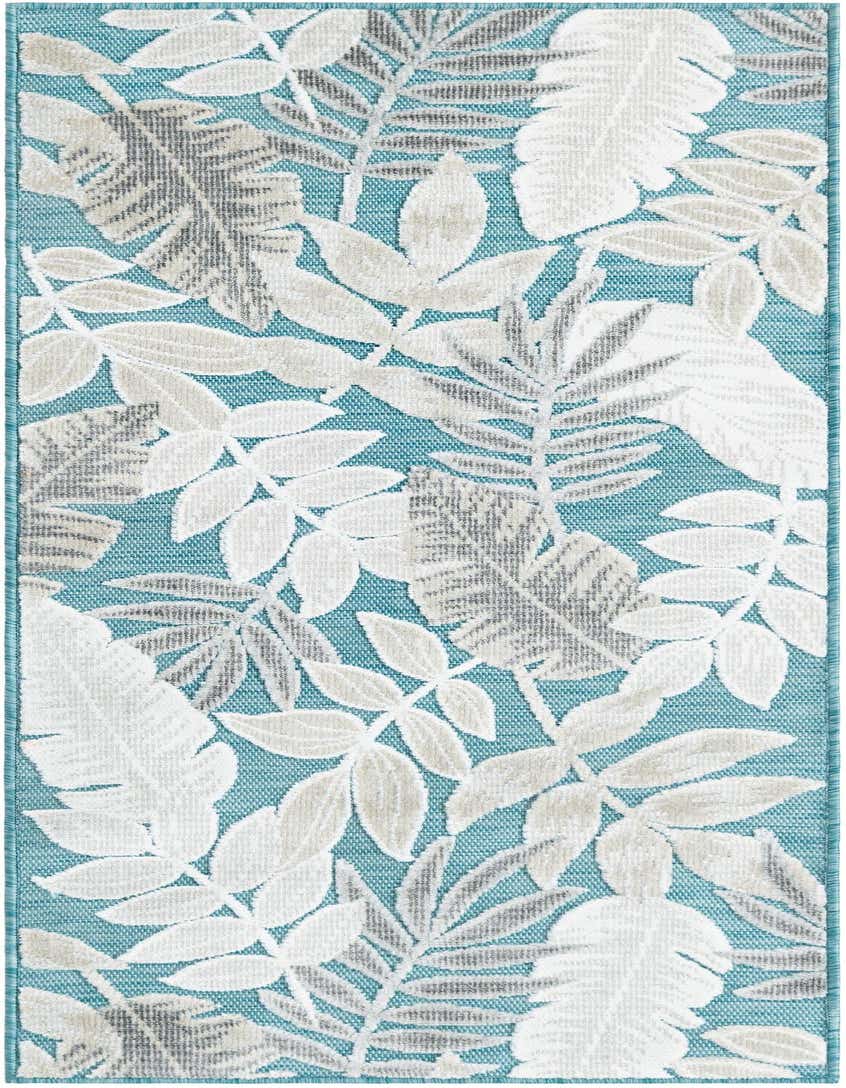 2' 2 x 5' 3 Easy-Clean Botanical Indoor / Outdoor Runner Rug