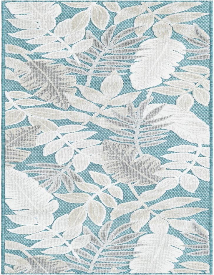 Detail image of 2' 2 x 6' Easy-Clean Botanical Indoor / Outdoor Runner Rug