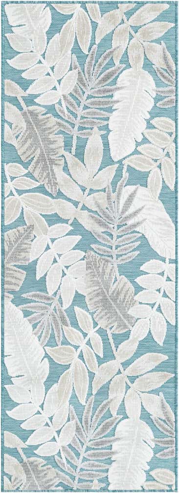 2' 2 x 6' Easy-Clean Botanical Indoor / Outdoor Runner Rug