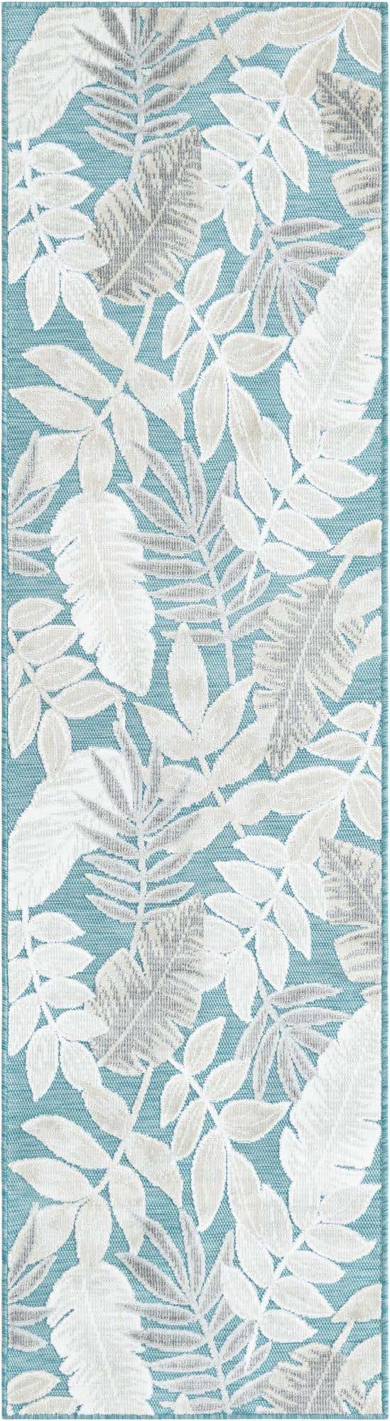 2' 2 x 8' Easy-Clean Botanical Indoor / Outdoor Runner Rug