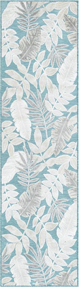 Detail image of 2' 2 x 8' Easy-Clean Botanical Indoor / Outdoor Runner Rug