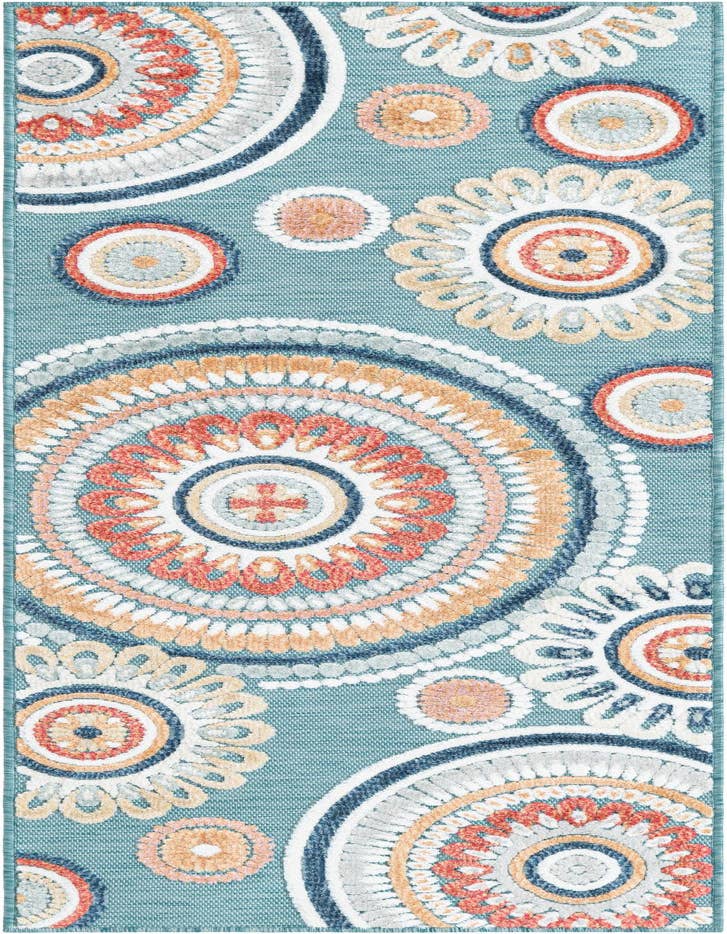 Detail image of 2' 2 x 6' Easy-Clean Botanical Indoor / Outdoor Runner Rug