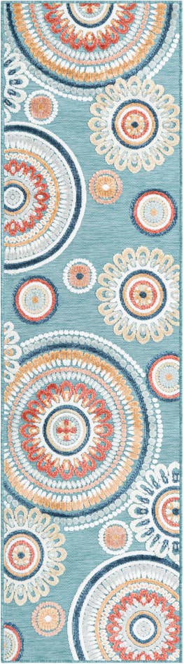 Detail image of 2' 2 x 8' Easy-Clean Botanical Indoor / Outdoor Runner Rug