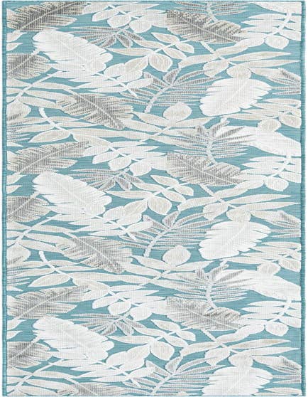 Detail image of 2' 7 x 12' Easy-Clean Botanical Indoor / Outdoor Runner Rug