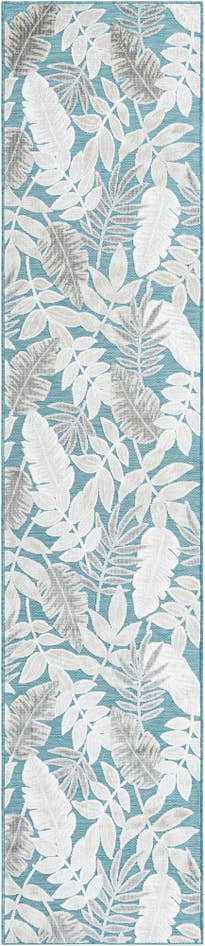 Detail image of 2' 7 x 12' Easy-Clean Botanical Indoor / Outdoor Runner Rug