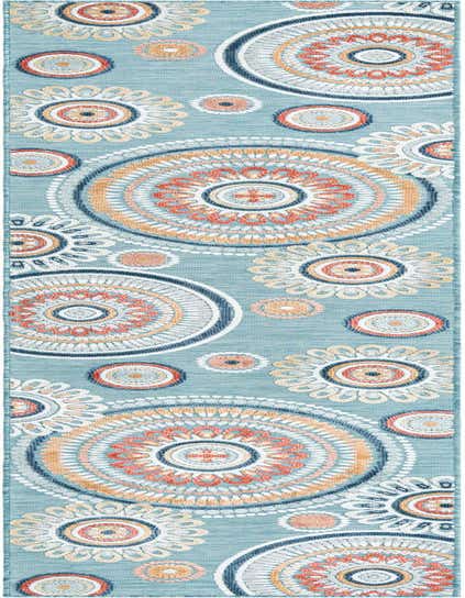 2' 7 x 12' Easy-Clean Botanical Indoor / Outdoor Runner Rug