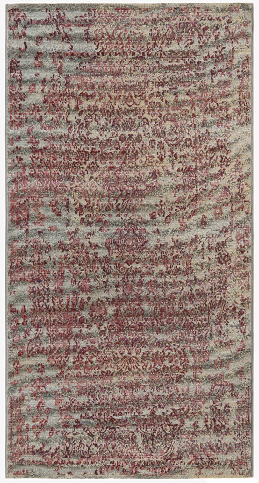 2' 7 x 5' 3  Washable Botanical Indoor / Outdoor Runner Rug