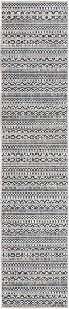 2' 7 x 12' Easy-Clean Striped Indoor / Outdoor Runner Rug