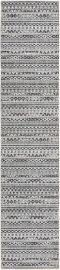 Detail image of 2' 7 x 12' Easy-Clean Striped Indoor / Outdoor Runner Rug
