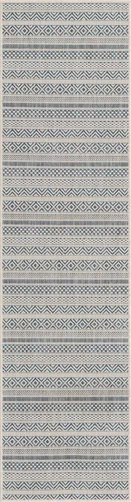 2' x 8' Easy-Clean Striped Indoor / Outdoor Runner Rug